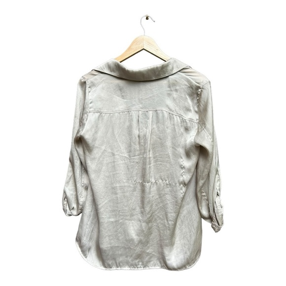 VINCE Gold Cowl Neck Blouse Size 8 - Picture 3 of 7